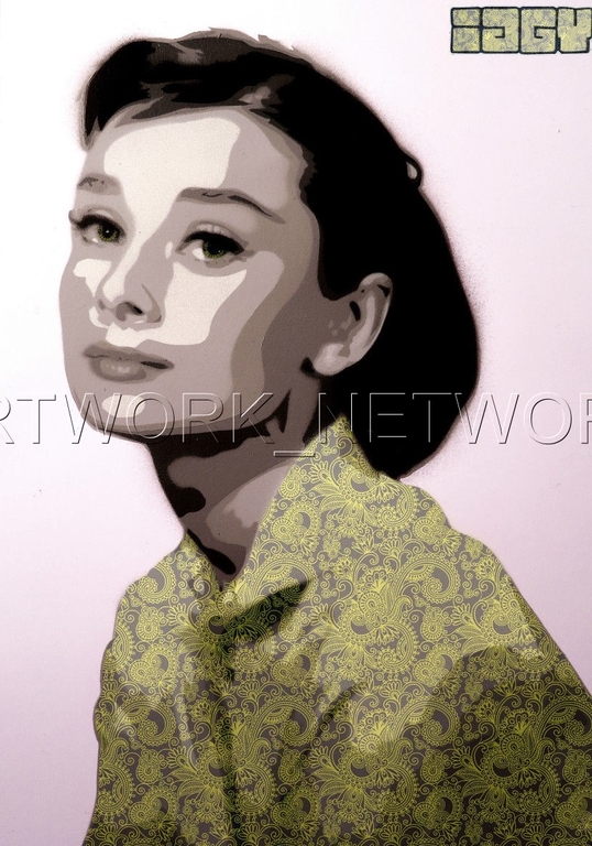 IGGY S - Original Print Painting - Audrey Yellow - Signed and Numbered - Ed 50  kopen? Bied vanaf 1!