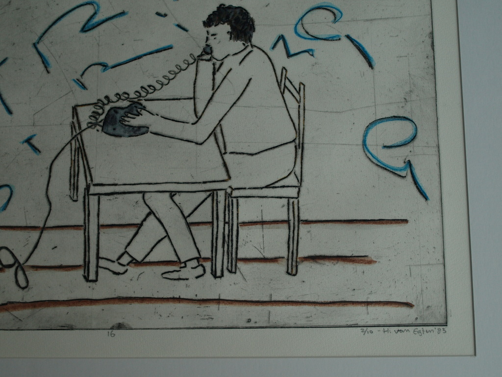 Hettie van Egten :  Handgekleurde ets , St Utter 16 – “String...” – 1983 kopen? Bied vanaf 1!