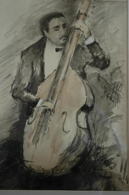 Veen, J vd, aquarel op papier van bassist Ray Brown concert 1968 Amsterdam kopen? Bied vanaf 1!