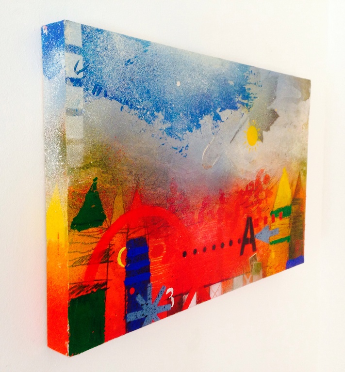 Theo koster, gemengde techniek, hallo zon.  kopen? Bied vanaf 1!