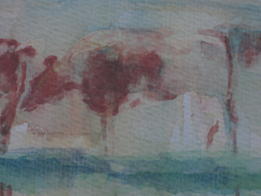 gesigneerd J. Voerman oude aquarel "Koeien langs slootkant"  kopen? Bied vanaf 1!