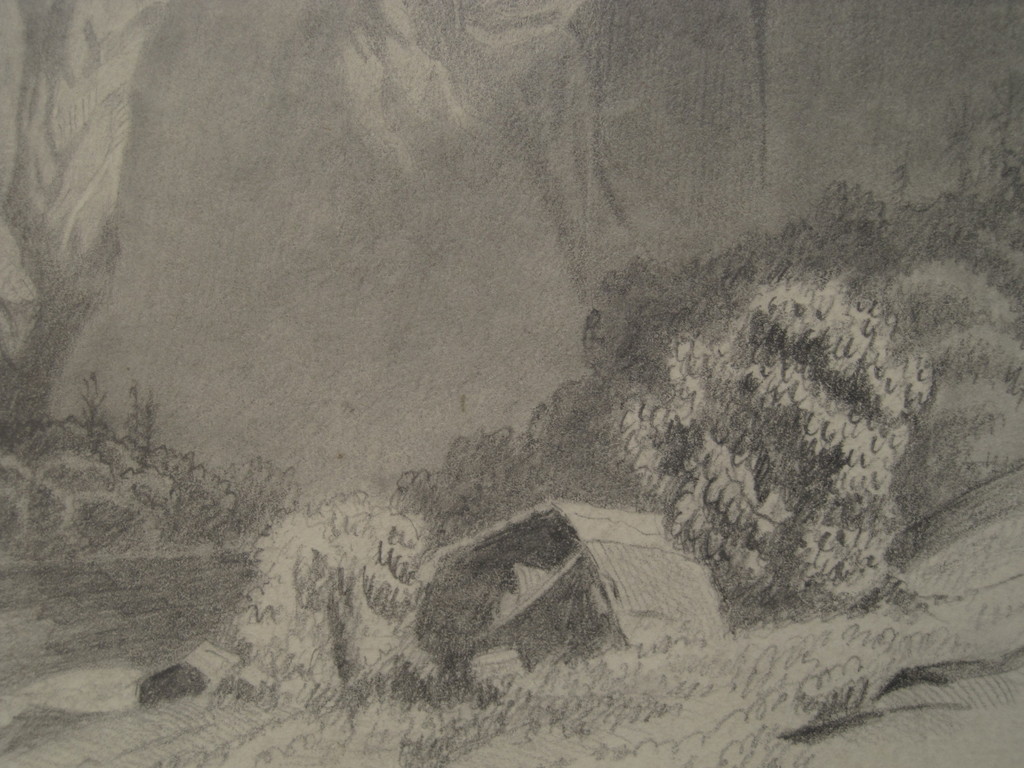 H.W Mesdag 1831-1915 - potloodtekening - Berglandschap - gesigneerd ca. 1880 kopen? Bied vanaf 1!