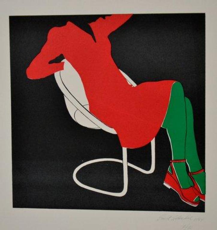 Ernst Zdrahal: Zeefdruk, Zittende dame zonder hoofd, 1974 kopen? Bied vanaf 40!