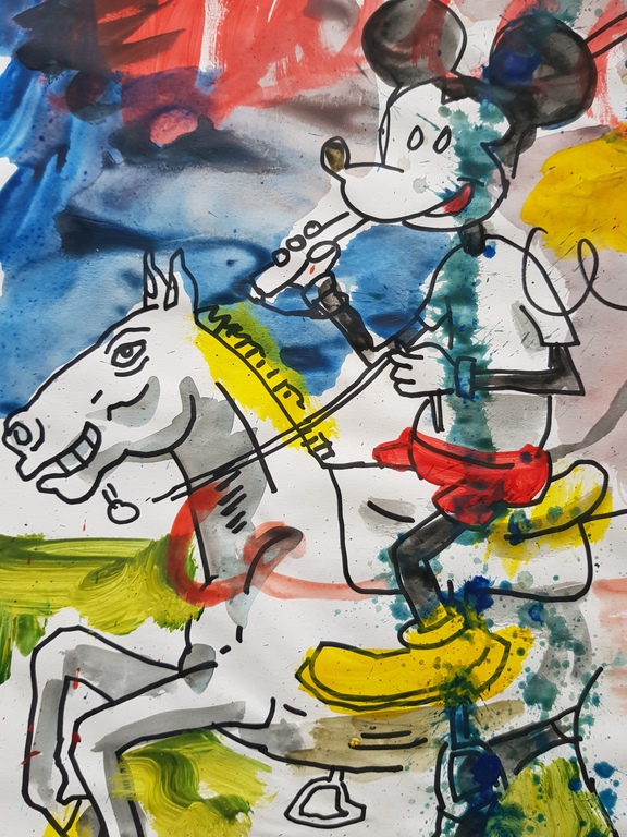 Peter Klashorst - origineel werk - serie Mickey Mouse i.c.m. serie Dagobert Duck kopen? Bied vanaf 1!