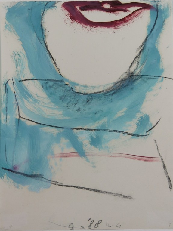 Onbekend gesigneerd: Acryl/Houtskool, Paars/Blauw kopen? Bied vanaf 1!