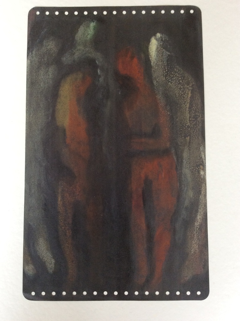 Irene Joffroy - Scene met figuren, olieverf op calqueerpapier kopen? Bied vanaf 1!
