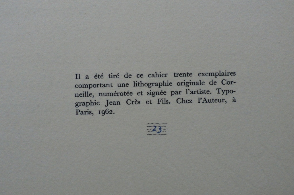 Corneille - litho: Zonder titel - 1962 - oplage 30 stuks!!! kopen? Bied vanaf 350!