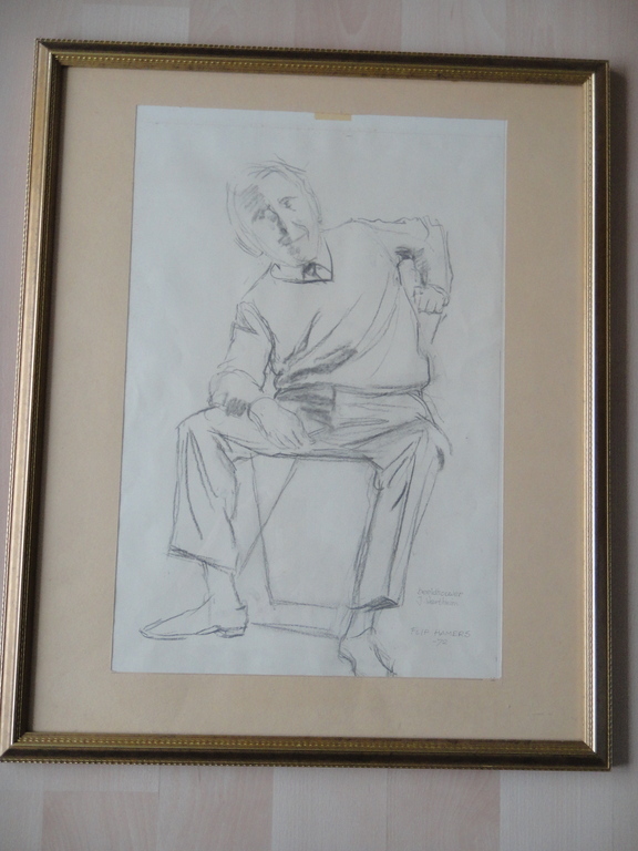 Flip Hamers, tekening, portret van beeldhouwer Jobs Wertheim kopen? Bied vanaf 1!