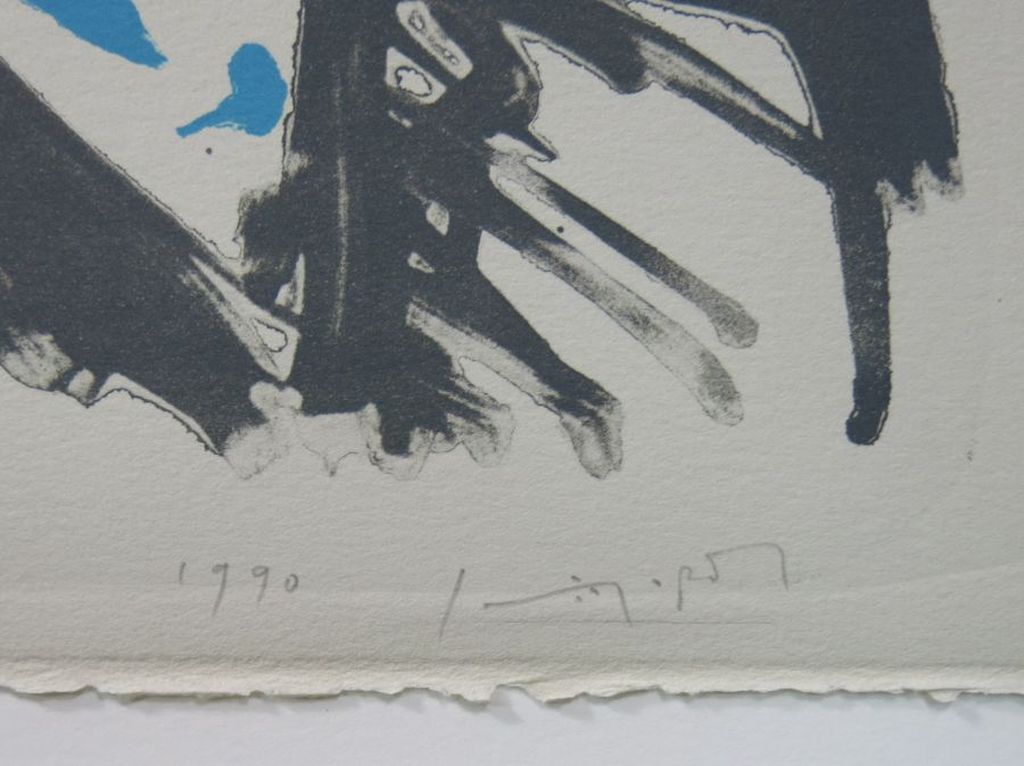 Jan van der Pol: Litho, Zonder titel (blauw) kopen? Bied vanaf 1!