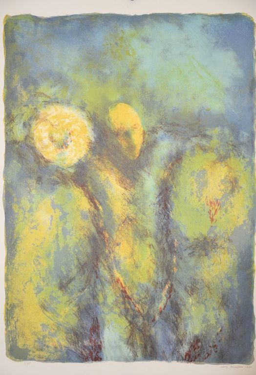 Chris Buursen: Litho. Twee figuren. kopen? Bied vanaf 35!