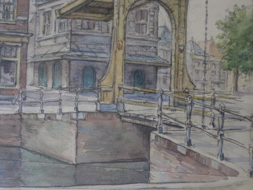 Prachtige Aquarel "Amsterdam Staalstraat Zuiderkerk" van H.IJkelenstam 1897-1993 kopen? Bied vanaf 1!