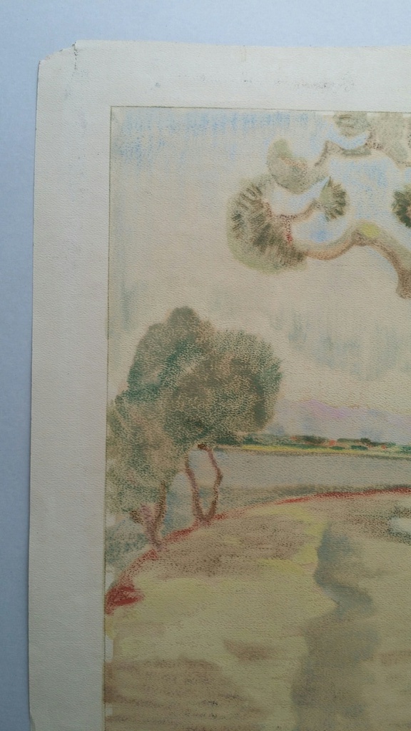 Albert Lamblot, Tekening, Landschap met figuren. kopen? Bied vanaf 8!