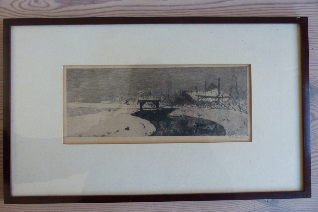 Willem van Heusden, Ets, Platteland verkocht voor € 45!