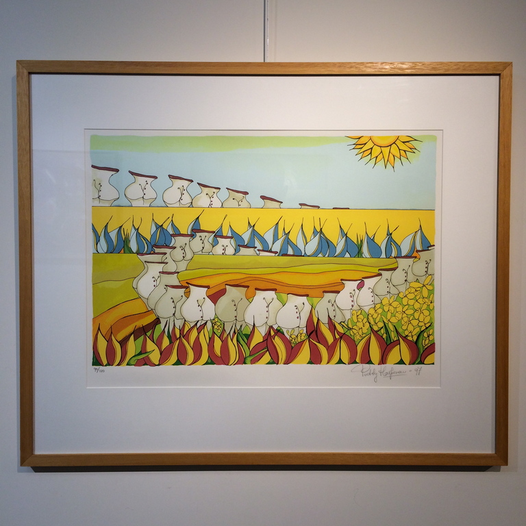 Patty Harpenau, zeefdruk met lijst , titel verkocht voor € 40!