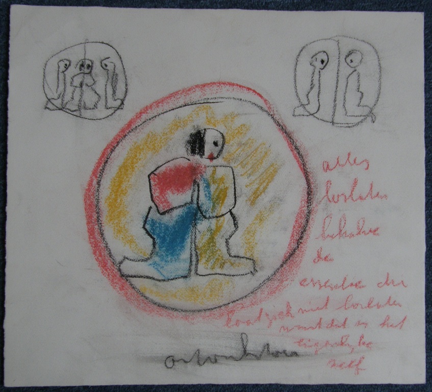 Anton Heyboer: krijttekening op geschept papier verkocht voor € 150!