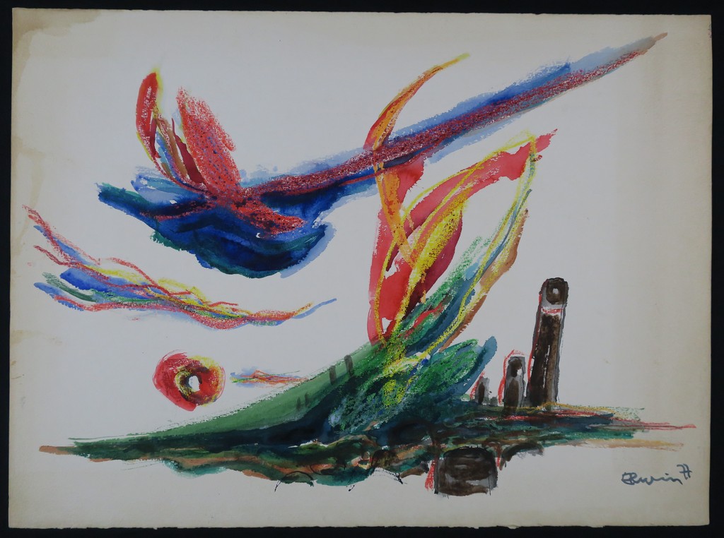 Erwin de Vries: Krijt en Aquarel, Landschap kopen? Bied vanaf 1!