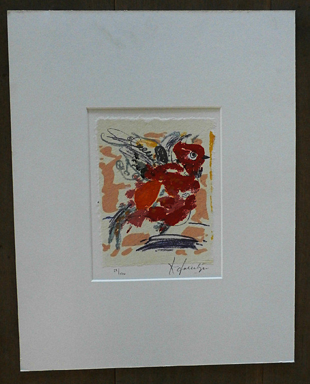 Kees Salentijn - litho: rode vogel kopen? Bied vanaf 55!