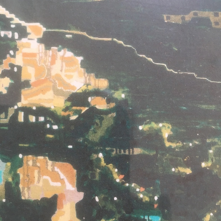 Onbekende kunstenaar -Zeefdruk- constructivistisch landschap monogram WM kopen? Bied vanaf 1!