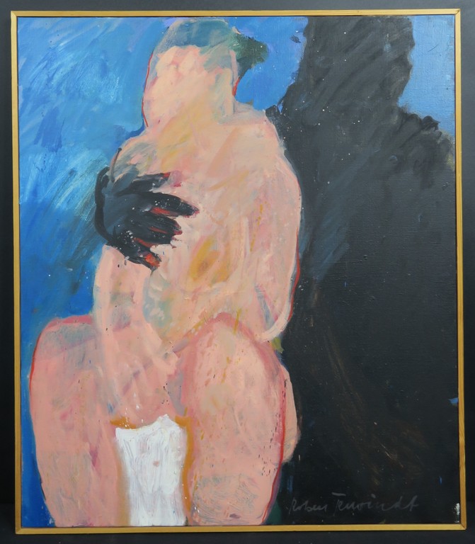 Robert Terwindt: Acryl op doek, Z.T. Twee figuren - Ingelijst kopen? Bied vanaf 200!