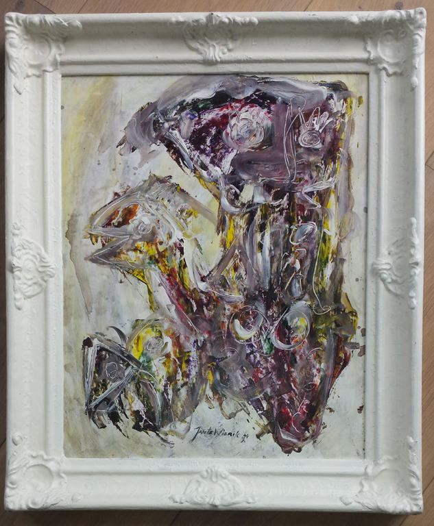 Jan te Wierik - Origineel gemengde techniek op paneel verkocht voor € 801!