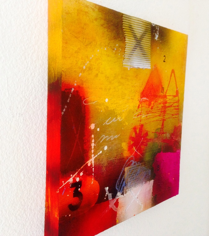 Theo koster, gemengde techniek, het rode huis kopen? Bied vanaf 1!