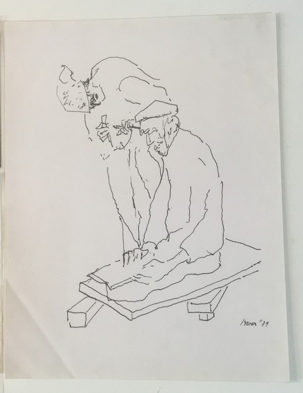 Henk Broer - Inkttekening - portret van beeldhouwster Nel van Lith  kopen? Bied vanaf 1!