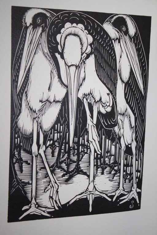 JAN SCHONK - ART DECO HOUTSNEDE 1926 MARABOE 'S verkocht voor € 40!