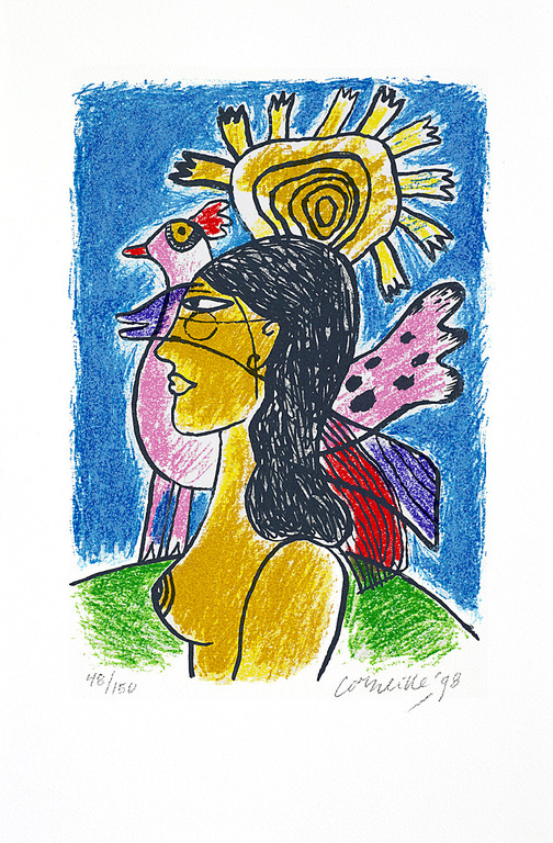 Corneille: Portfolio (luxe editie) met 3x Zeefdruk + boek, Femme et oiseaux II kopen? Bied vanaf 250!