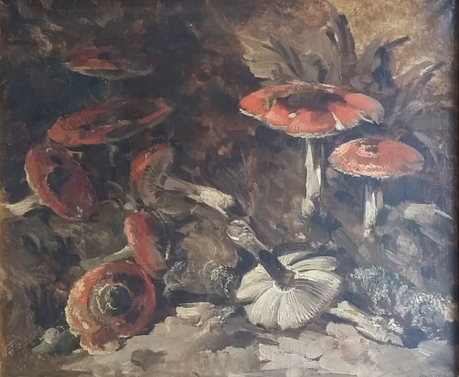 Theo Goedvriend - Paddestoelen in het bos - zÃ�Â©Ã�Â©r GROOT schilderij kopen? Bied vanaf 795!