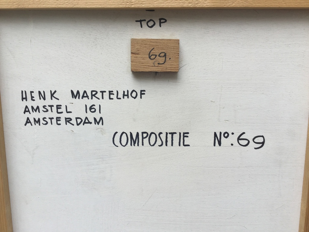 Henk Martelhof: Oil on board, Compositie No. 69, 1977 kopen? Bied vanaf 1!
