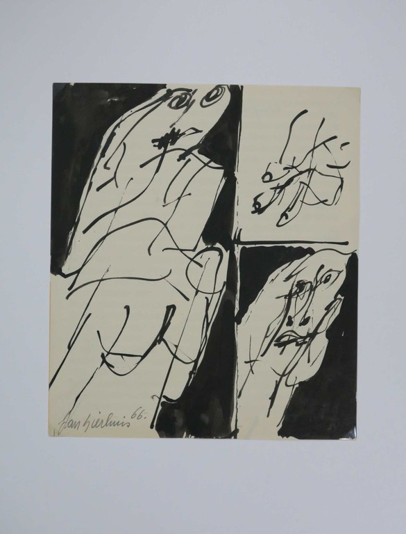 Jan Sierhuis: Inkttekening, Compositie met figuren kopen? Bied vanaf 1!