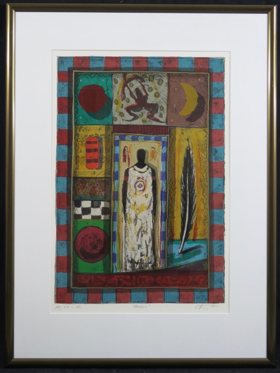 Eric Toebosch: Zeefdruk, Angeli - Ingelijst verkocht voor € 40!