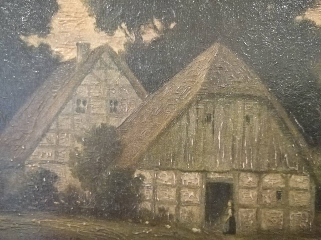 onbekend kunstenaar - olieverf op paneel - landelijk dorps zicht kopen? Bied vanaf 1!