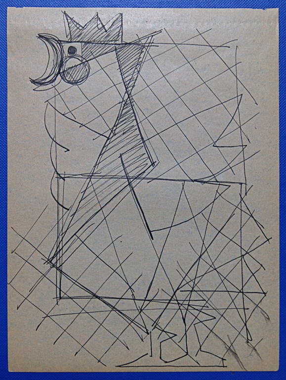 Siep van den Berg, ORIGINELE tekening uit 1956, 'Haantje' verkocht voor € 55!