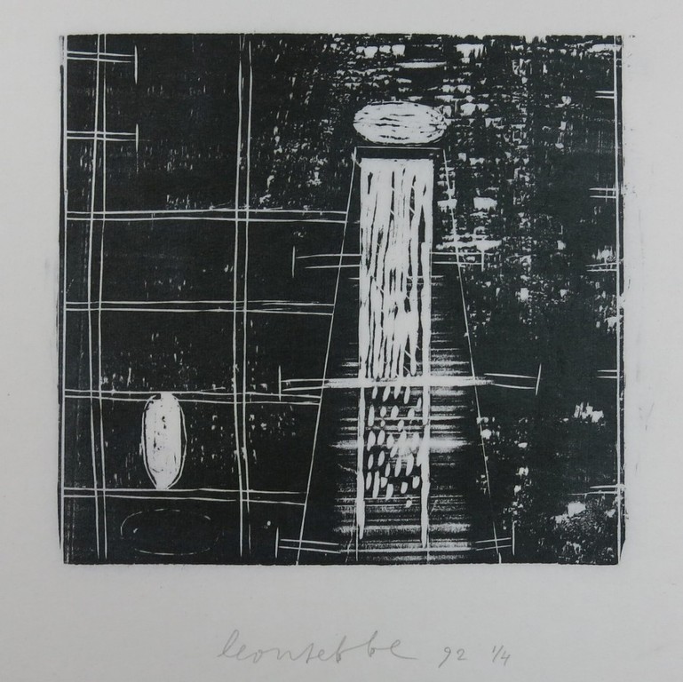 Leon Tebbe: Houtsnede op Japans papier, Abstract kopen? Bied vanaf 1!