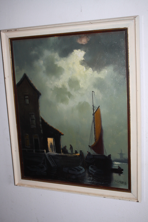 SELHORST - BOTEN BIJ NACHT - bergense school verkocht voor € 42!