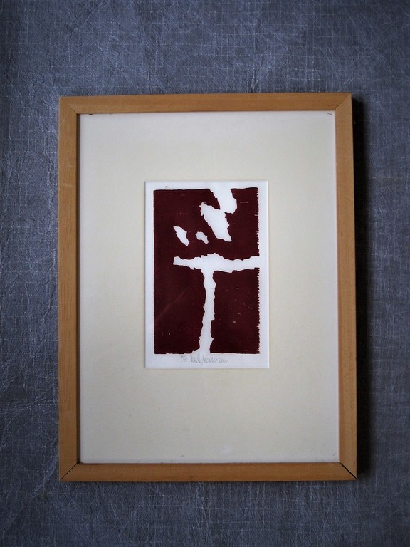 Fascinerend Bep.Oplage 10/15 Grafiek "Ruimtelijk Rood" Houtsnede Cees Andriessen verkocht voor € 40!