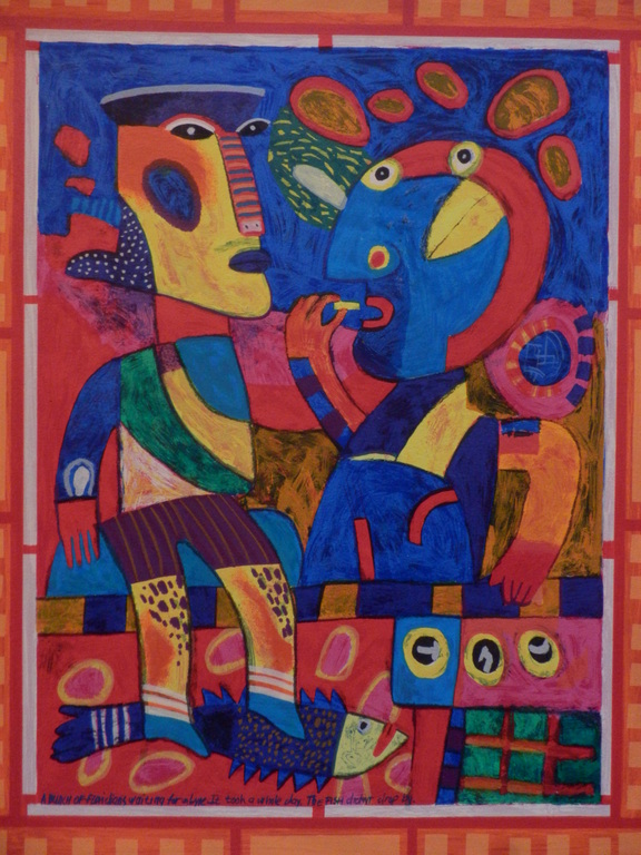 CLEMENS BRIELS Zeefdruk uit 2000 THE FISH DID NOT DROP BY verkocht voor € 125!