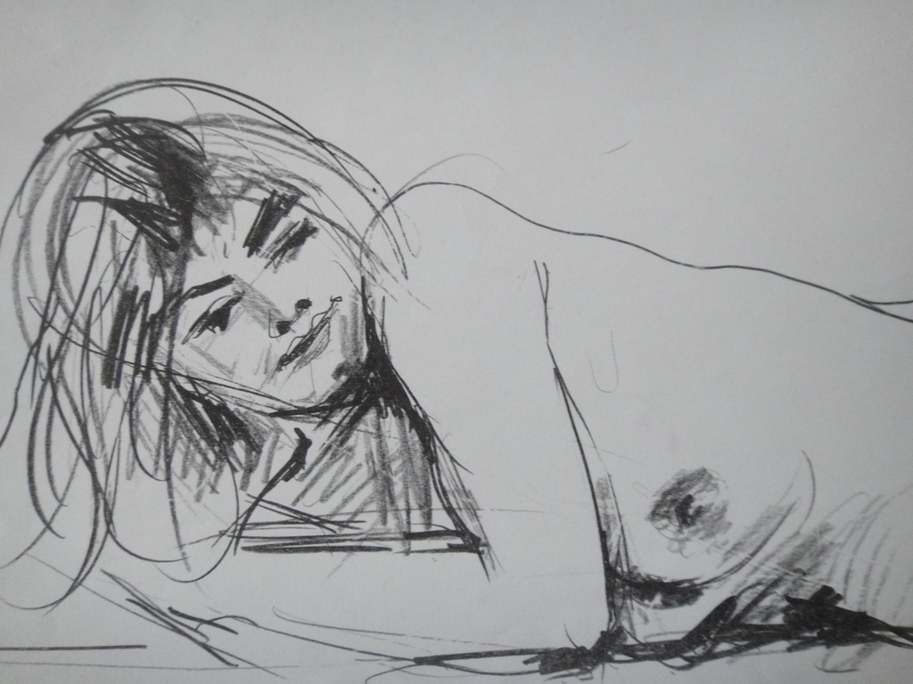 Bob ten Hoope (1920-2014), tekening , liggend vrouwelijk naakt kopen? Bied vanaf 35!