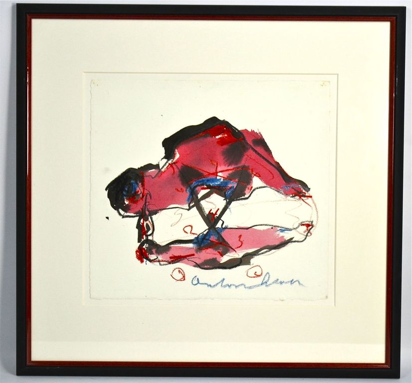 Anton Heyboer: Aquarel/krijttekening. Man/Vrouw kopen? Bied vanaf 300!