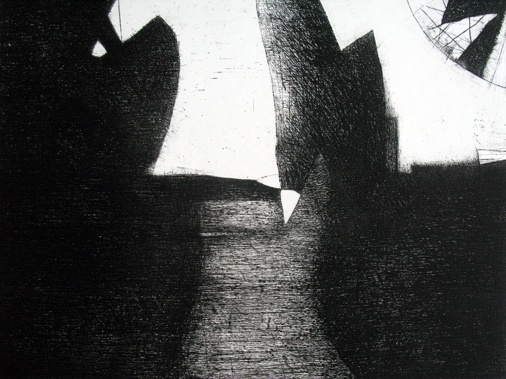 GUILLAUME Le ROY - Groot abstract werk in zwart wit - gesigneerd in potlood ea. kopen? Bied vanaf 75!