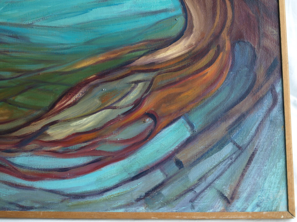 Onbekend : Olieverf op doek , Uitzicht – ingelijst – 1975 kopen? Bied vanaf 50!