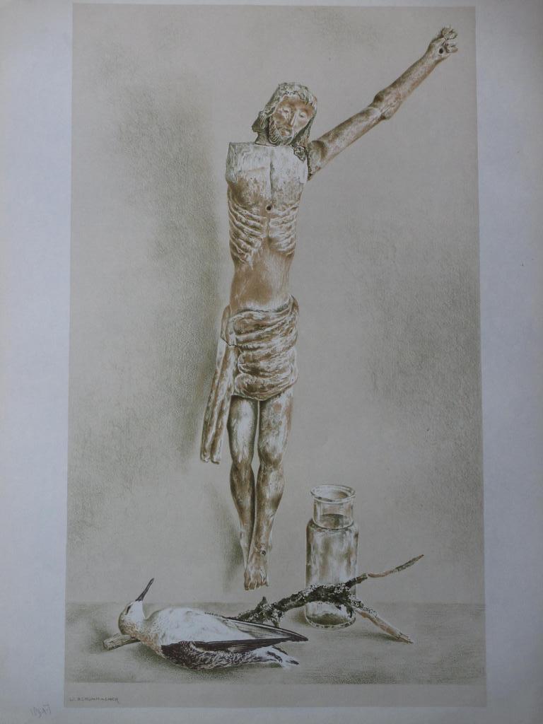 Wim Schuhmacher, Corpus Christi met dode vogel, Kleurenlitho kopen? Bied vanaf 1!