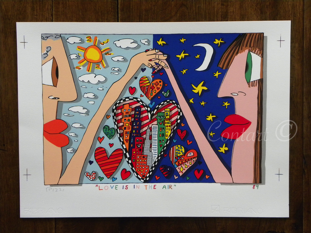 'Love is in the air' - handgesigneerde kleurenlithografie - 1989 kopen? Bied vanaf 200!