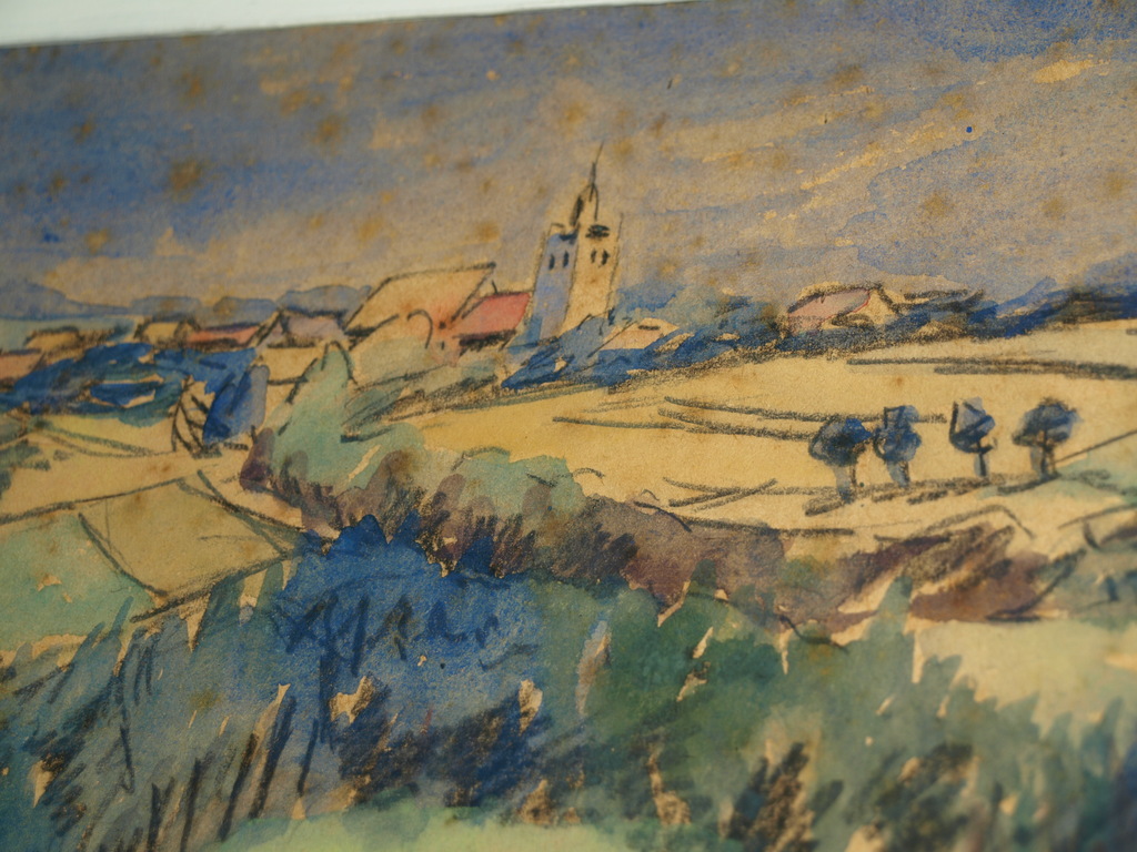 Simon Kok – Aquarel – Landschap - Gesigneerd – 1965 - Ingelijst verkocht voor € 36!
