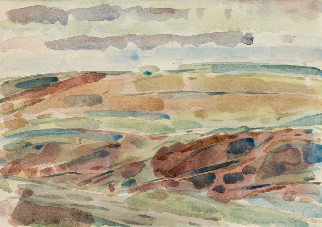 Barbara ten Holt: Aquarel, Landschap - Ingelijst kopen? Bied vanaf 35!