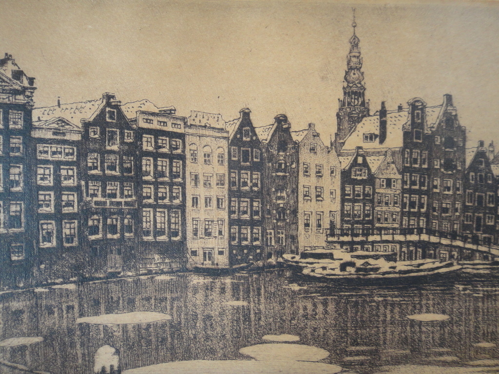 Cornelis Brandenburg - ets - Damrak kopen? Bied vanaf 1!