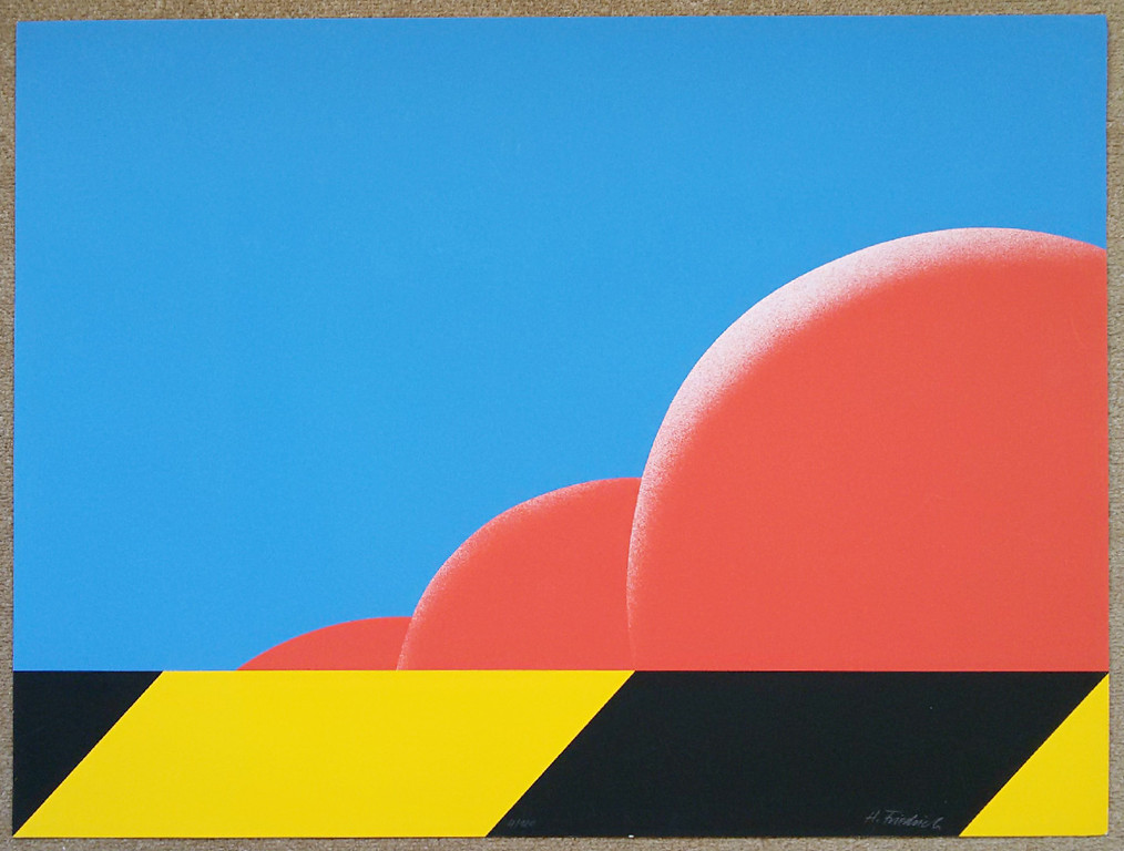 Hans Friedrich - Abstracte compositie, zeefdruk kopen? Bied vanaf 60!