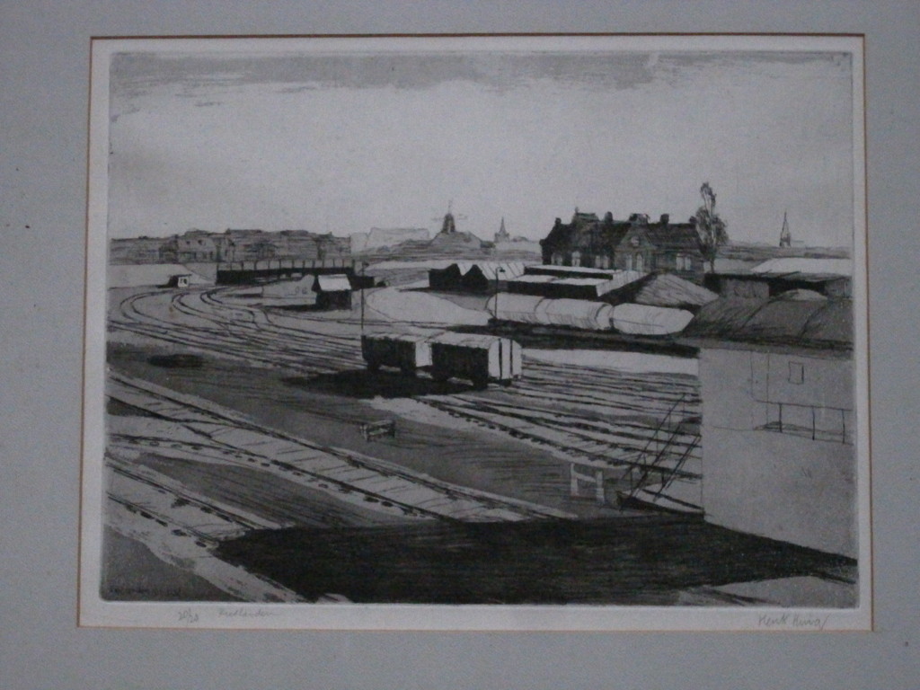 Henk Huig (1934-) - Ets "de Rietlanden Amsterdam Oost" kleine oplage 20/20 kopen? Bied vanaf 1!