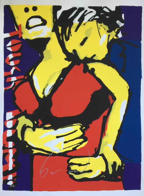 Herman Brood - Originele Kleurenzeefdruk: Tough Bump verkocht voor € 185!